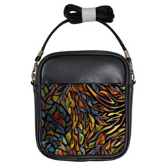 Stained Glass Window Glass Colorful Girls Sling Bag by Pakrebo