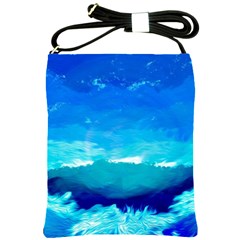 Blue Sky Artwork Drawing Painting Shoulder Sling Bag by Pakrebo