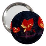 Grunge Floral Collage Design 3  Handbag Mirrors Front