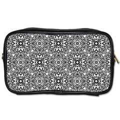 Black White Geometric Background Toiletries Bag (two Sides) by Pakrebo