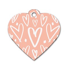 Coral Pattren With White Hearts Dog Tag Heart (one Side) by alllovelyideas