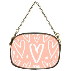 Coral Pattren With White Hearts Chain Purse (one Side) by alllovelyideas