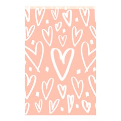 Coral Pattren With White Hearts Shower Curtain 48  X 72  (small)  by alllovelyideas