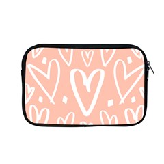 Coral Pattren With White Hearts Apple Macbook Pro 13  Zipper Case by alllovelyideas