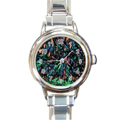 Tree Forest Abstract Forrest Round Italian Charm Watch by Pakrebo