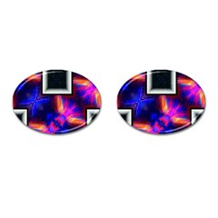 Box Abstract Frame Square Cufflinks (oval) by Pakrebo