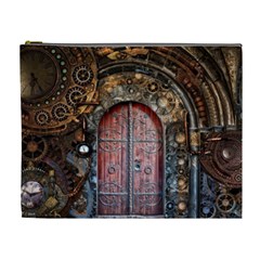 Steampunk Gears Pipes Brass Door Cosmetic Bag (xl) by Pakrebo