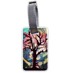 Tree Moon Night Sky Landscape Luggage Tags (one Side)  by Pakrebo