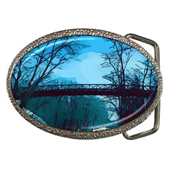 Bridge Trees Walking Nature Road Belt Buckles by Pakrebo