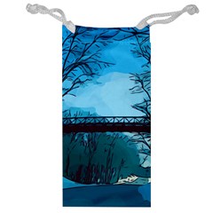 Bridge Trees Walking Nature Road Jewelry Bag by Pakrebo