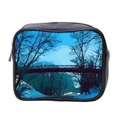 Bridge Trees Walking Nature Road Mini Toiletries Bag (two Sides) by Pakrebo