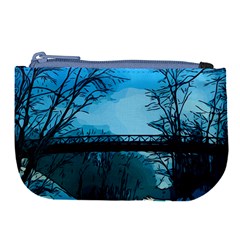 Bridge Trees Walking Nature Road Large Coin Purse by Pakrebo