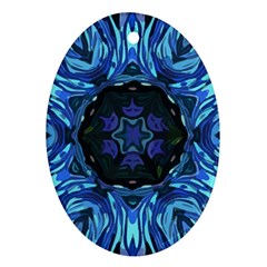 Background Blue Flower Ornament (oval)