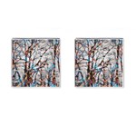 Forest Abstract Artwork Colorful Cufflinks (Square) Front(Pair)