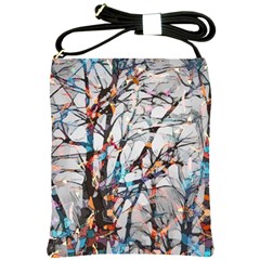 Forest Abstract Artwork Colorful Shoulder Sling Bag by Pakrebo