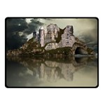 Sea Fortress Lake Reflection Sky Double Sided Fleece Blanket (Small)  45 x34  Blanket Front