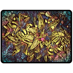 Lilies Abstract Flowers Nature Fleece Blanket (large)  by Pakrebo