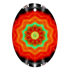 Abstract Kaleidoscope Colored Oval Ornament (two Sides) by Pakrebo