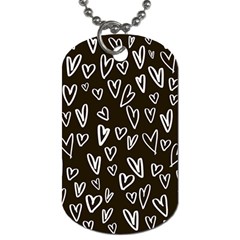 White Hearts - Black Background Dog Tag (one Side) by alllovelyideas