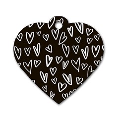 White Hearts - Black Background Dog Tag Heart (one Side) by alllovelyideas