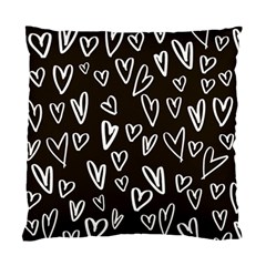 White Hearts - Black Background Standard Cushion Case (one Side) by alllovelyideas