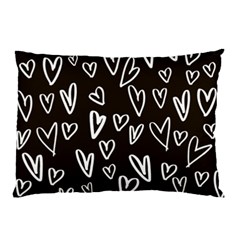 White Hearts - Black Background Pillow Case (two Sides) by alllovelyideas