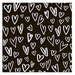 White Hearts - Black Background Large Satin Scarf (square) by alllovelyideas
