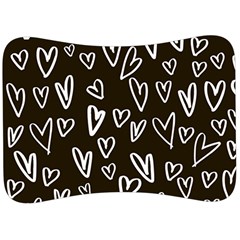 White Hearts - Black Background Velour Seat Head Rest Cushion by alllovelyideas