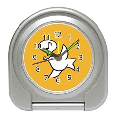 Whistling Sparrow - Solo - On Yellow - By Larenard Travel Alarm Clock