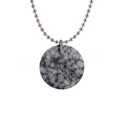 Soft Gray Stone Pattern Texture Design 1  Button Necklace by dflcprintsclothing