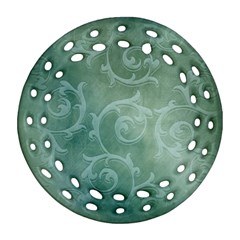 Background Green Structure Texture Round Filigree Ornament (two Sides) by Alisyart