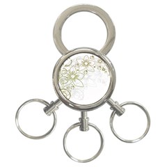 Flowers Background Leaf Leaves 3-ring Key Chains by Mariart