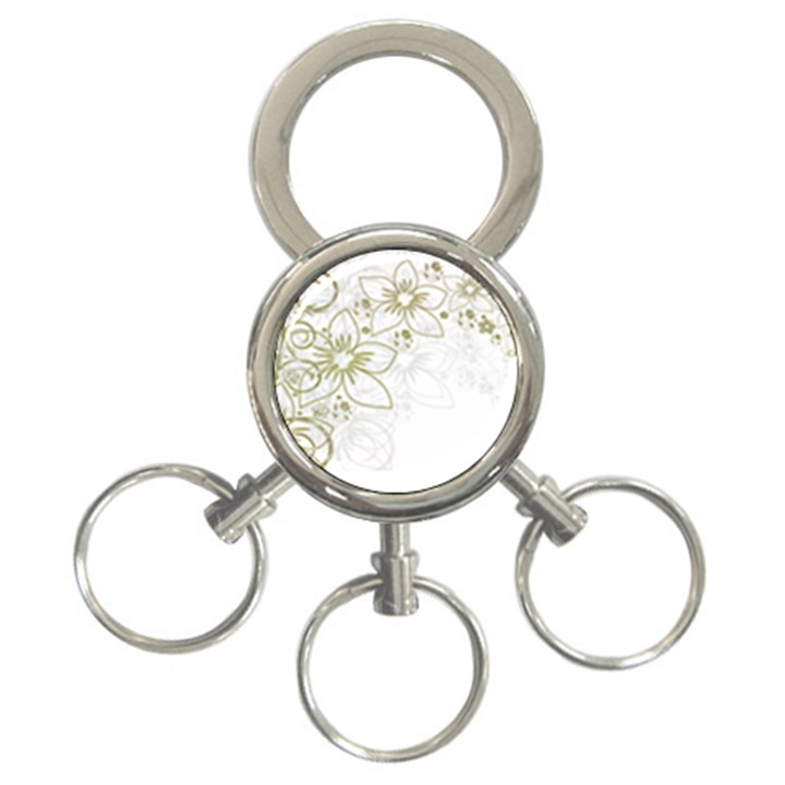 Flowers Background Leaf Leaves 3-Ring Key Chains