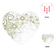 Flowers Background Leaf Leaves Playing Cards (heart)