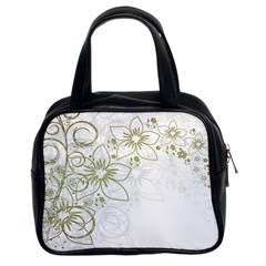 Flowers Background Leaf Leaves Classic Handbag (two Sides)