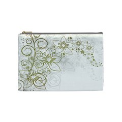 Flowers Background Leaf Leaves Cosmetic Bag (medium)