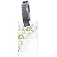 Flowers Background Leaf Leaves Luggage Tags (one Side) 