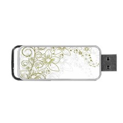 Flowers Background Leaf Leaves Portable Usb Flash (one Side) by Mariart