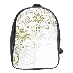 Flowers Background Leaf Leaves School Bag (xl)