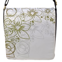Flowers Background Leaf Leaves Flap Closure Messenger Bag (s) by Mariart