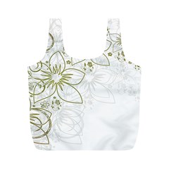 Flowers Background Leaf Leaves Full Print Recycle Bag (m)