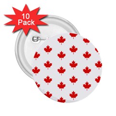 Maple Leaf Canada Emblem Country 2 25  Buttons (10 Pack) 