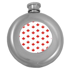 Maple Leaf Canada Emblem Country Round Hip Flask (5 Oz) by Mariart