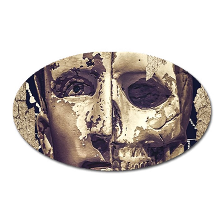 Creepy Photo Collage Artwork Oval Magnet