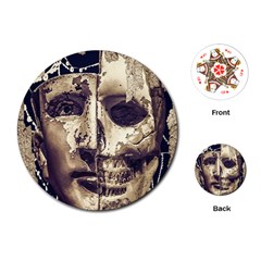 Creepy Photo Collage Artwork Playing Cards (round)