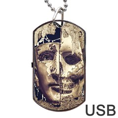 Creepy Photo Collage Artwork Dog Tag Usb Flash (one Side) by dflcprintsclothing