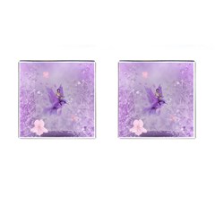 Fairy With Fantasy Bird Cufflinks (square) by FantasyWorld7