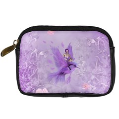 Fairy With Fantasy Bird Digital Camera Leather Case by FantasyWorld7