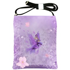 Fairy With Fantasy Bird Shoulder Sling Bag by FantasyWorld7