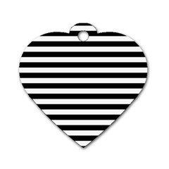 Black Stripes Dog Tag Heart (one Side)